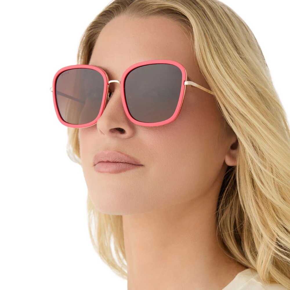 Diff - Genevive Sunglasses In Red Frames & Brown … - image 7